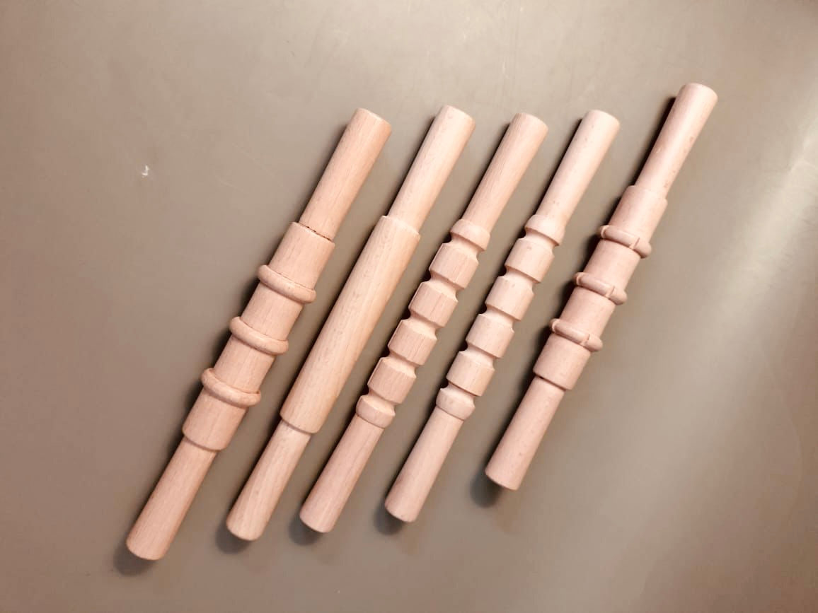 Set of 5 Wooden Rolling Pins – Hands-On Play for Early Learning