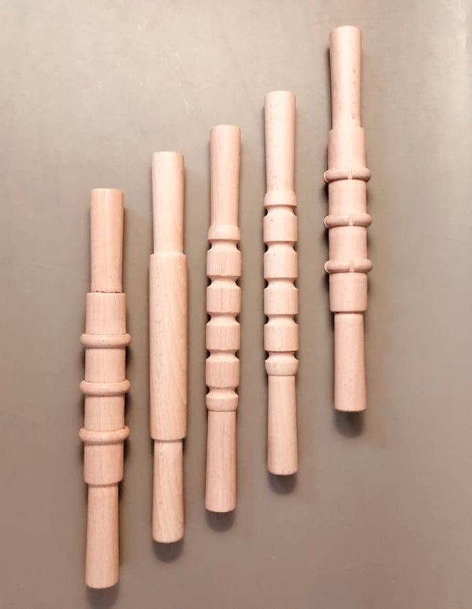 Set of 5 Wooden Rolling Pins – Hands-On Play for Early Learning